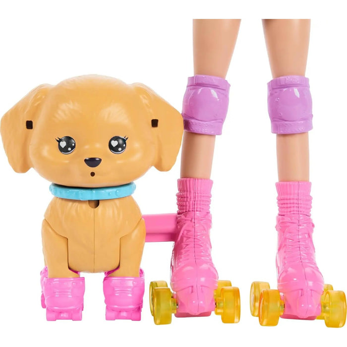 MATTEL Barbie Bionda Con Cucciolo Sui Pattini