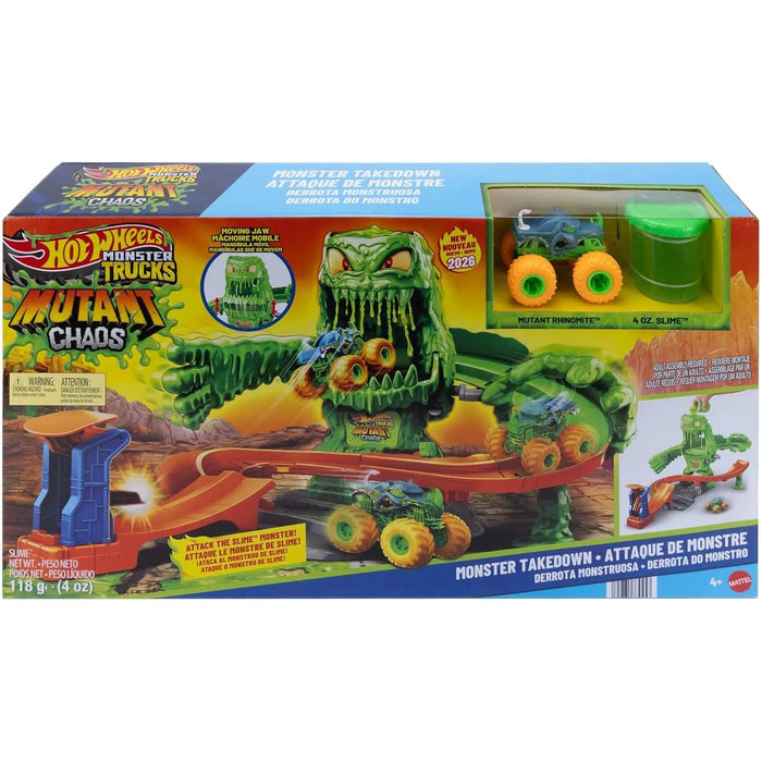 MATTEL Hot Wheels Monster Trucks Mutant Monster Takedown Playset