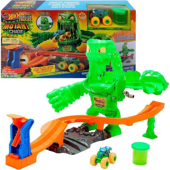 MATTEL Hot Wheels Monster Trucks Mutant Monster Takedown Playset