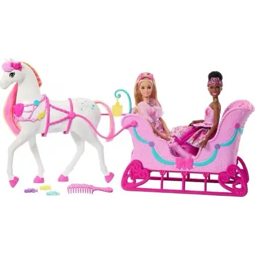 MATTEL Barbie Schiaccianoci Cavallo E Slitta Del Regno Candito