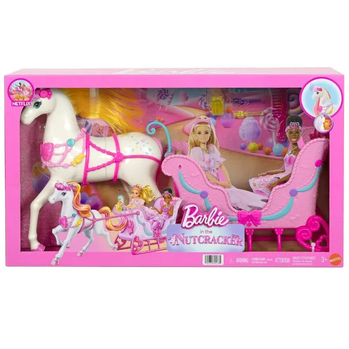 MATTEL Barbie Schiaccianoci Cavallo E Slitta Del Regno Candito
