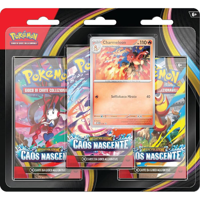 GAMEVISION Pokemon Megaevoluzione Caos Nascente Blister 3 Buste - CARPK10401-I