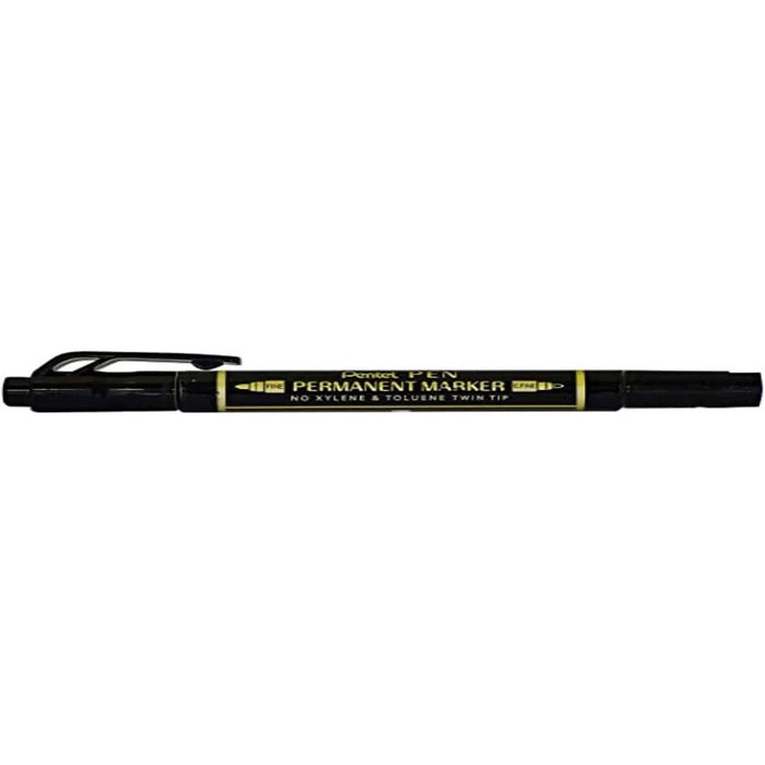 PENTEL Marcatore N75W Permanente Doppia Punta Nero