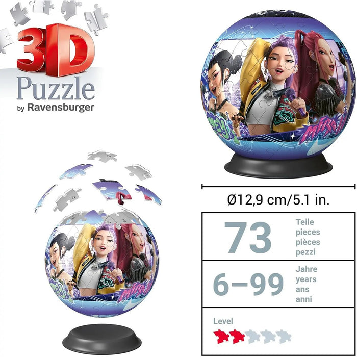 RAVENSBURGER Kpop Demon Hunters Puzzleball 72 Pezzi