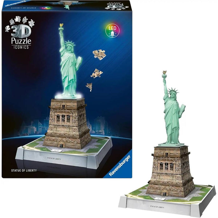 RAVENSBURGER Puzzle 3D Iconics Statua Della Libertà Con Luce Led - 12008027