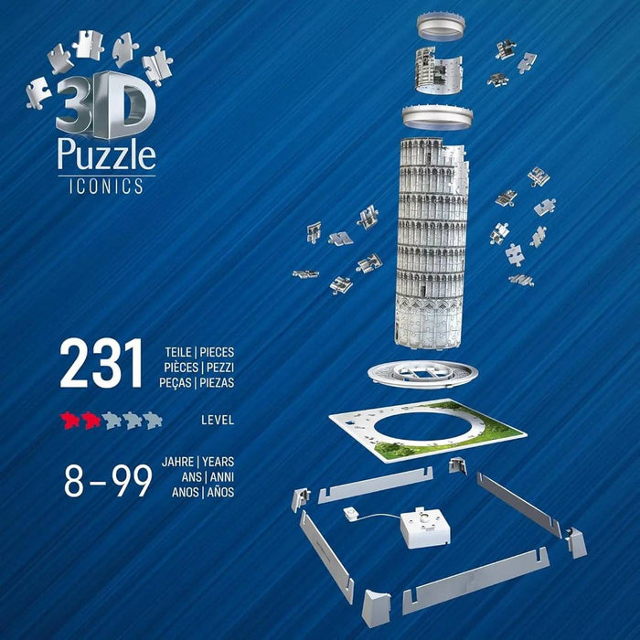 RAVENSBURGER Puzzle 3D Iconics La Torre Di Pisa Con Luce Led - 12008028