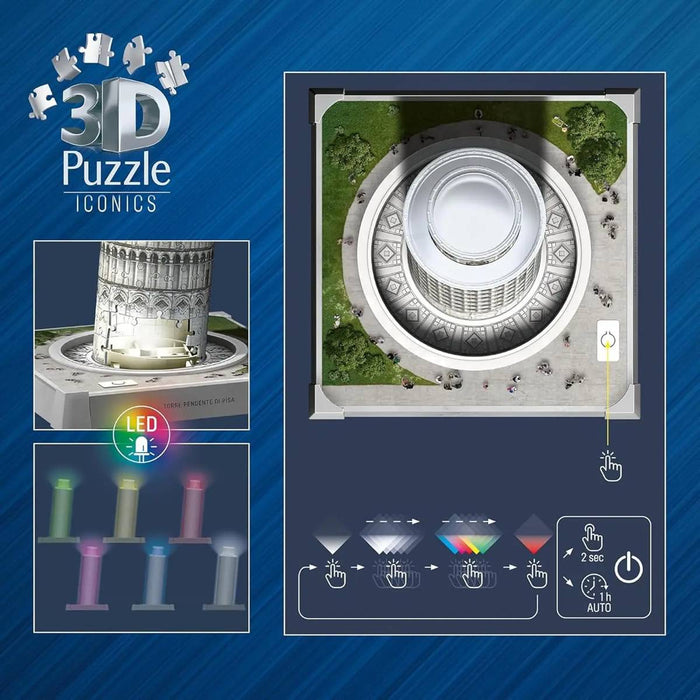 RAVENSBURGER Puzzle 3D Iconics La Torre Di Pisa Con Luce Led - 12008028