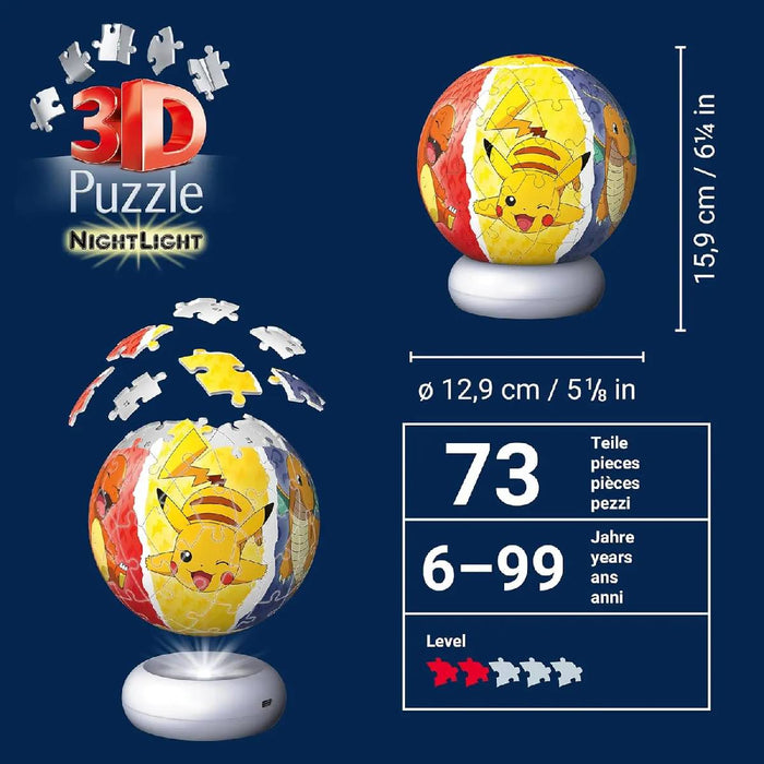 RAVENSBURGER Puzzle Ball 3D Nightlight Pokémon - 12008053