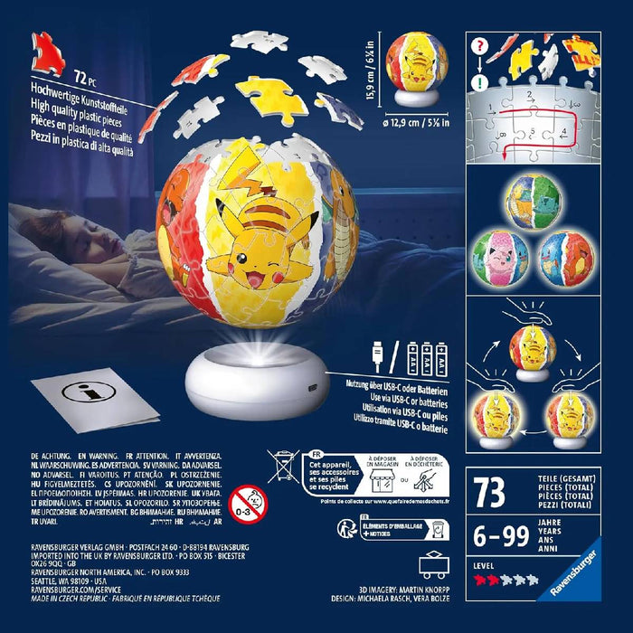 RAVENSBURGER Puzzle Ball 3D Nightlight Pokémon - 12008053