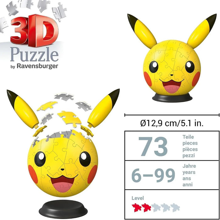 RAVENSBURGER Pokemon Pikachu Con Orecchie Puzzle 3D