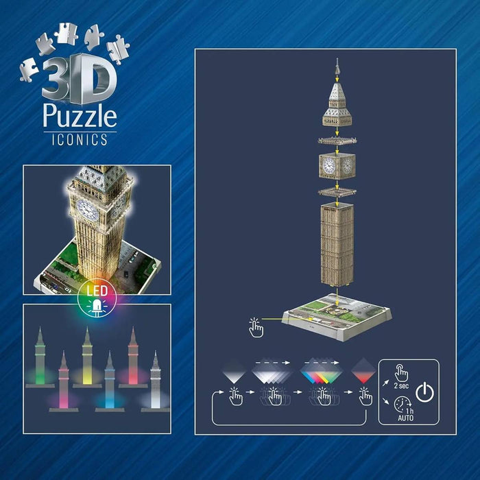 RAVENSBURGER Puzzle 3D Iconics Big Ben Con Luce Led - 1208025