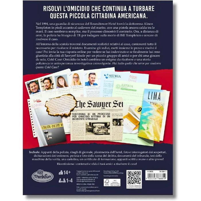 RAVENSBURGER Cold Case 5 Check In Per Un Omicidio - 76681