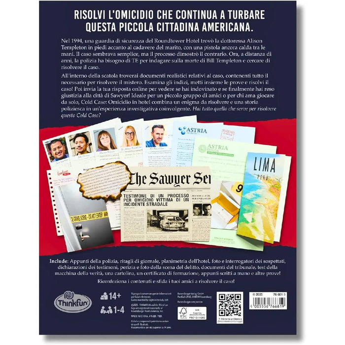 RAVENSBURGER Cold Case 5 Check In Per Un Omicidio - 76681