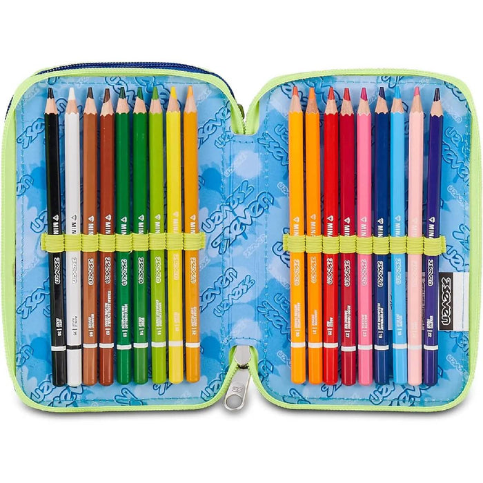SEVEN Astuccio 3 Zip Turchese Fluo - 300102622519