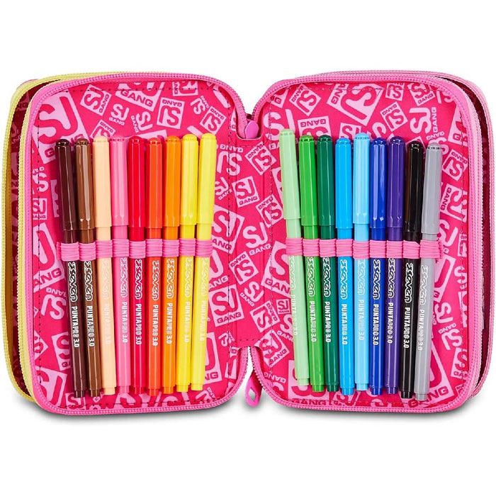 SEVEN Sj Astuccio 3 Zip Joyful Pins Girl - 30C202622382