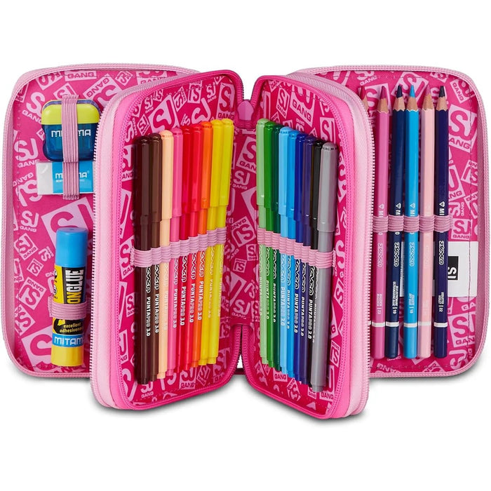 SEVEN Sj Astuccio 3 Zip Heart Buddy Girl