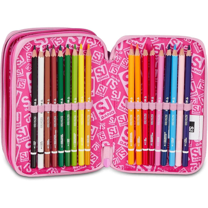 SEVEN Sj Astuccio 3 Zip Heart Buddy Girl