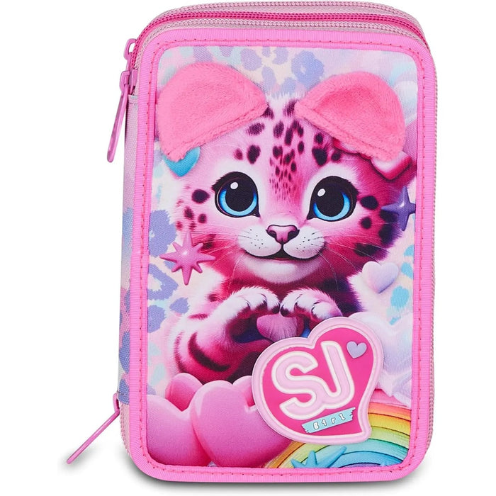 SEVEN Sj Astuccio 3 Zip Heart Buddy Girl