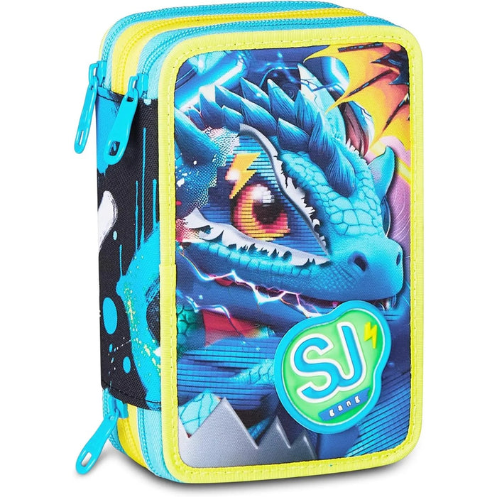 SEVEN Sj Astuccio 3 Zip Metal Dragon Boy