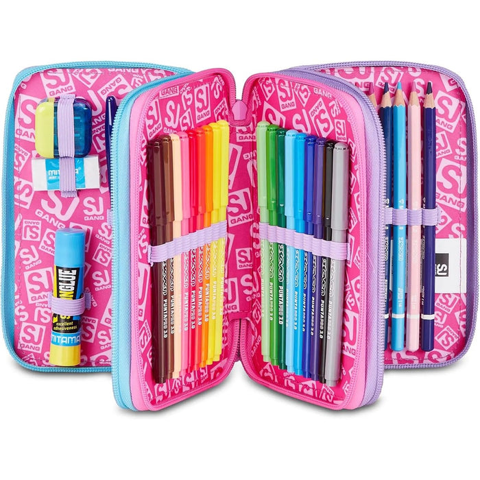 SEVEN Sj Astuccio 3 Zip Glow Led Unicorn Girl