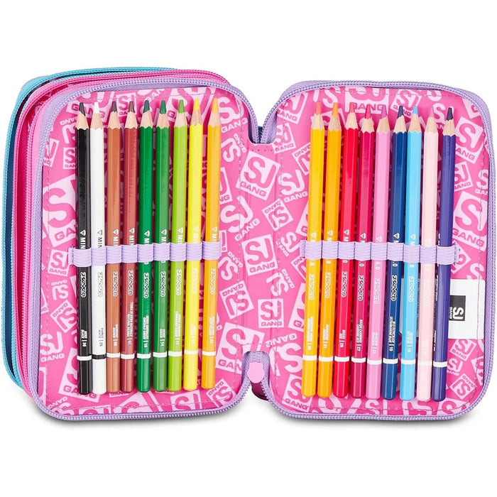 SEVEN Sj Astuccio 3 Zip Glow Led Unicorn Girl