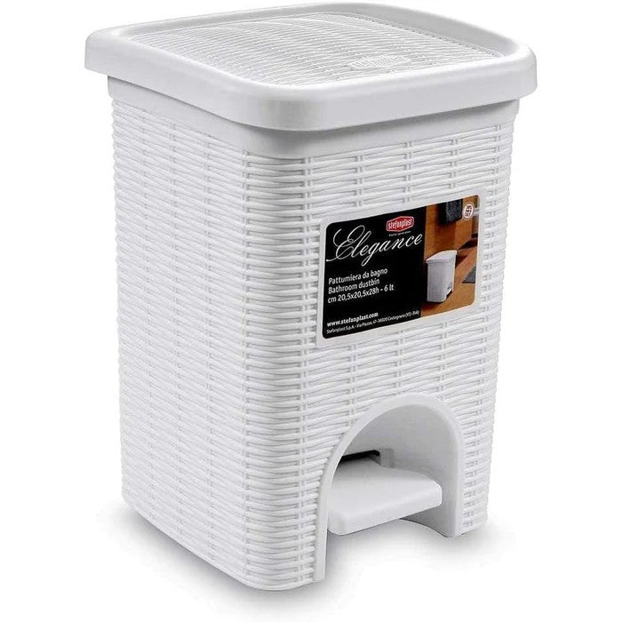 STEFANPLAST Pattumiera Da Bagno Elegance 6 Lt Bianca