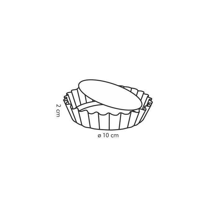 TESCOMA Stampi Crostatine Con Fondo Removibile Ø 10 Cm , 4 Pz - 623111