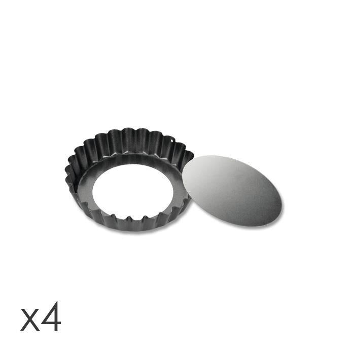 TESCOMA Stampi Crostatine Con Fondo Removibile Ø 10 Cm , 4 Pz - 623111