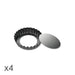 TESCOMA Stampi Crostatine Con Fondo Removibile Ø 10 Cm , 4 Pz - 623111