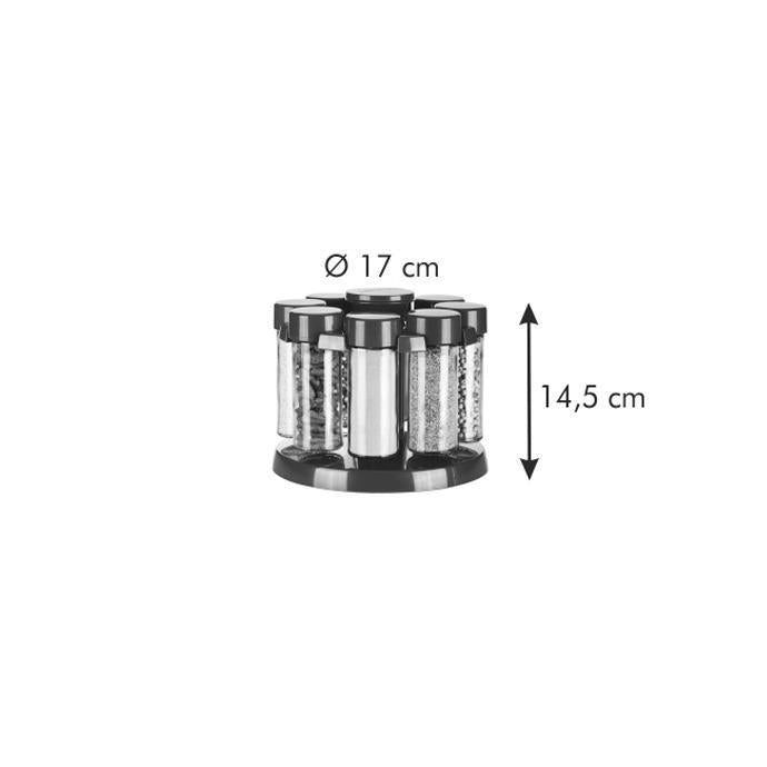 TESCOMA Portaspezie Con Supporto Girevole, Antracite 8 Pz - 657066