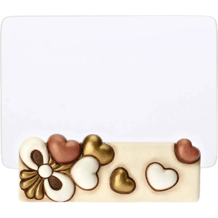 THUN Portafoto Con Cuori Medio In Vetro E Ceramica Love - C3172H90