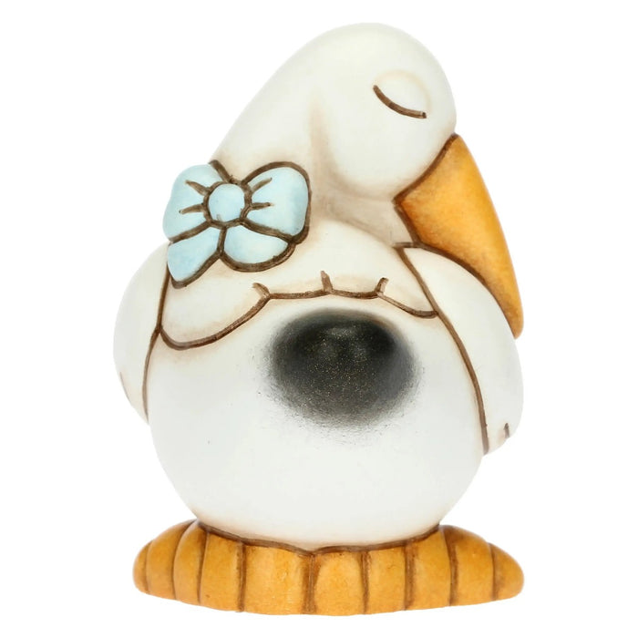 THUN Cicogna Nascita Con Bimbo In Ceramica