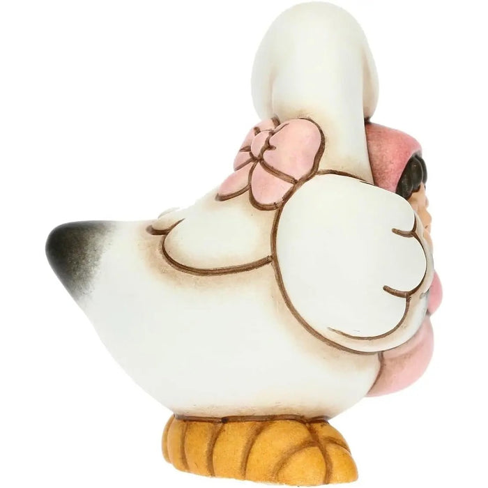 THUN Cicogna Nascita Con Bimba In Ceramica