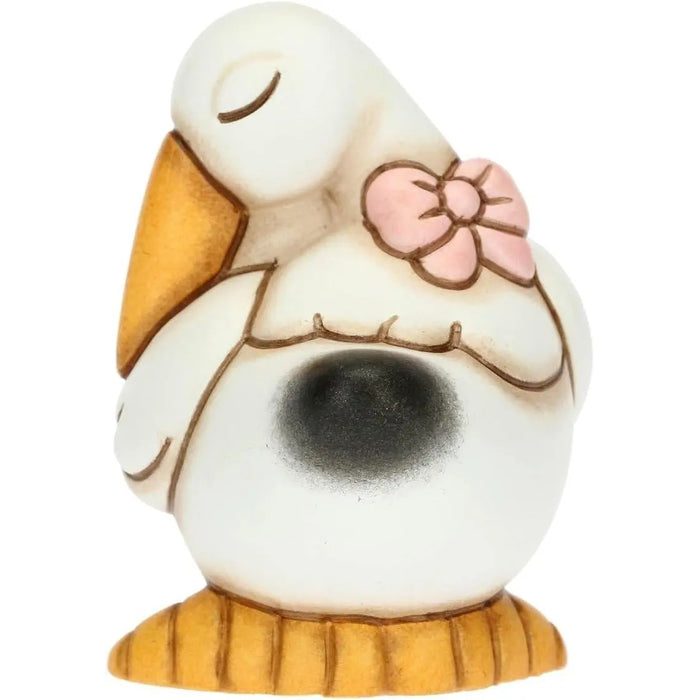 THUN Cicogna Nascita Con Bimba In Ceramica