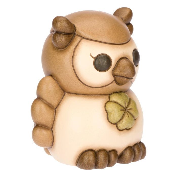 THUN Gufo Marrone Con Quadrifoglio