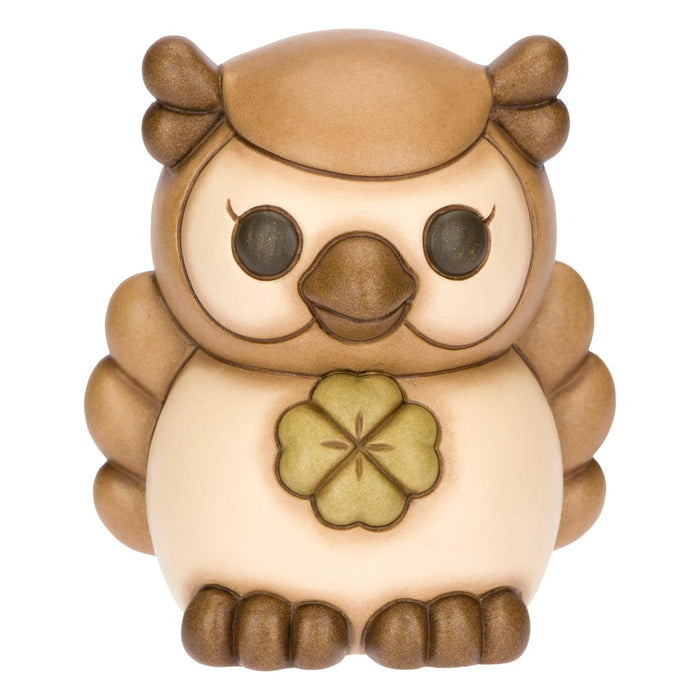 THUN Gufo Marrone Con Quadrifoglio