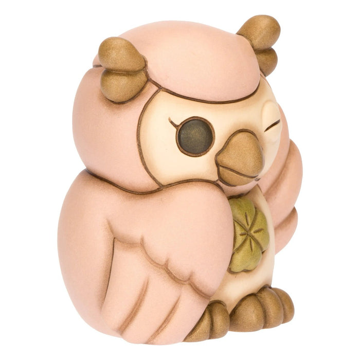 THUN Gufo Rosa Con Quadrifoglio