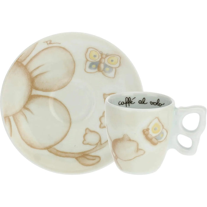 THUN Set 2 Tazzine Con Zuccheriera Elegance In Porcellana