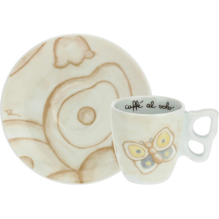 THUN Set 2 Tazzine Con Zuccheriera Elegance In Porcellana