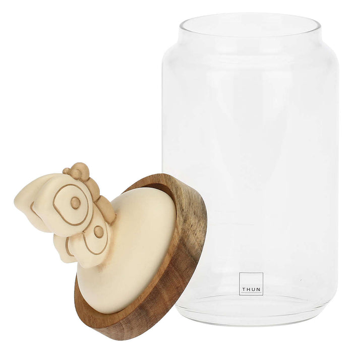 THUN Barattolo Vetro Con Coperchio Legno Elegance Grande - P4919P00