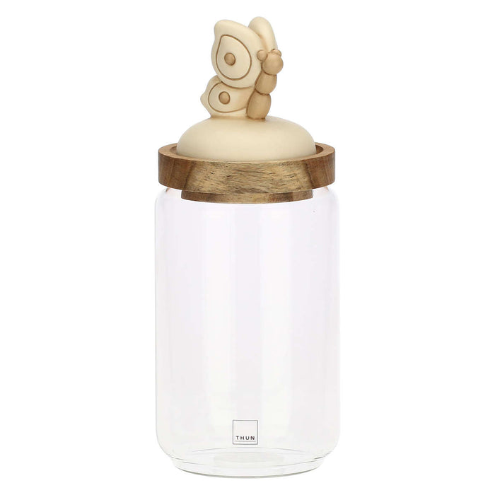 THUN Barattolo Vetro Con Coperchio Legno Elegance Grande - P4919P00