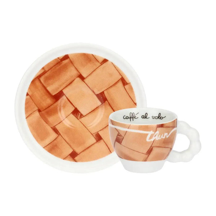 THUN Set 2 Tazzine Espresso E Zuccheriera In Porcellana Abbracciami - P5049A91