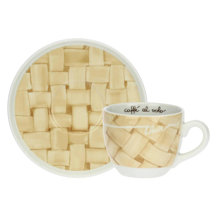 THUN Set 2 Tazze Colazione Con Piattino In Porcellana Abbracciami - P5125A91