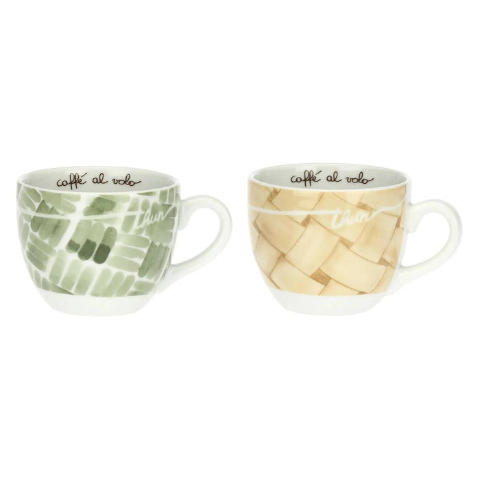 THUN Set 2 Tazze Colazione Con Piattino In Porcellana Abbracciami - P5125A91