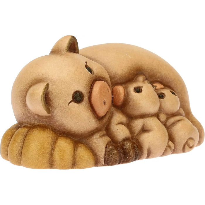THUN Gruppo Maialino Con Cuccioli Presepe Classico