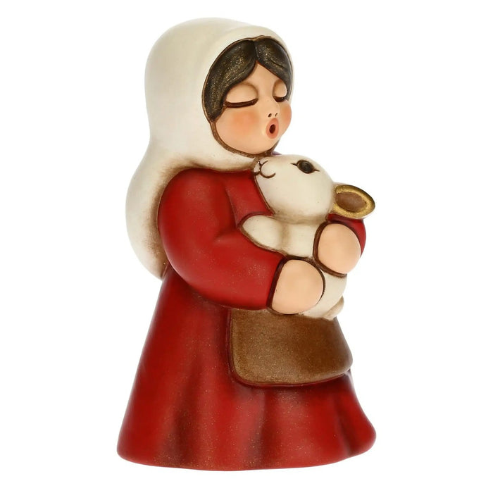 THUN Donna Con Coniglio Presepe Classico In Rosso