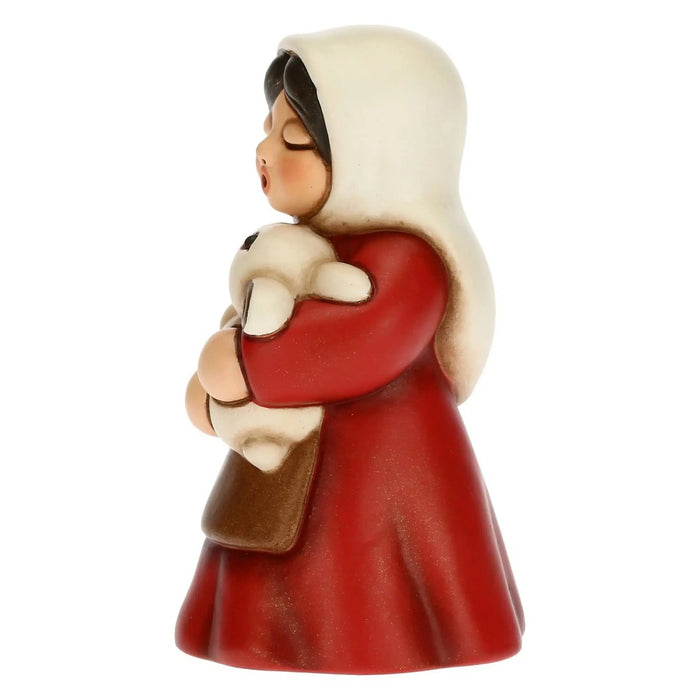 THUN Donna Con Coniglio Presepe Classico In Rosso