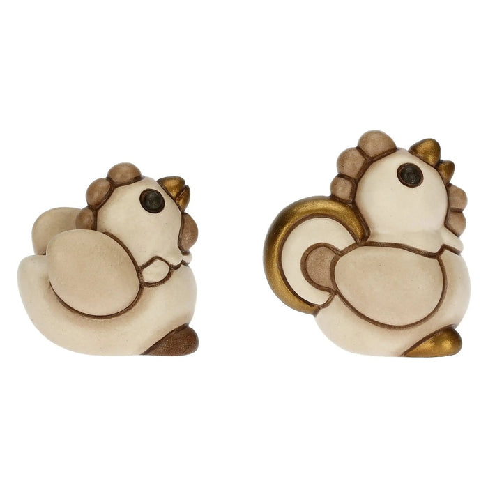 THUN Set Gallo E Gallina Presepe Classico In Ceramica
