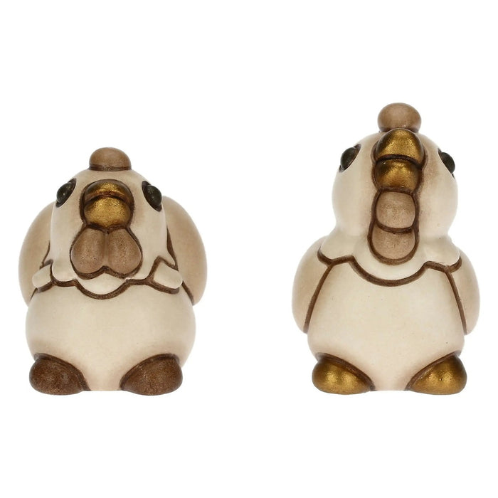 THUN Set Gallo E Gallina Presepe Classico In Ceramica