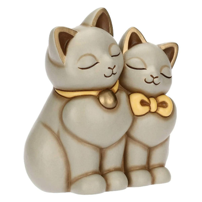 THUN Coppia Di Gatti Innamorati In Ceramica - T10034277H90